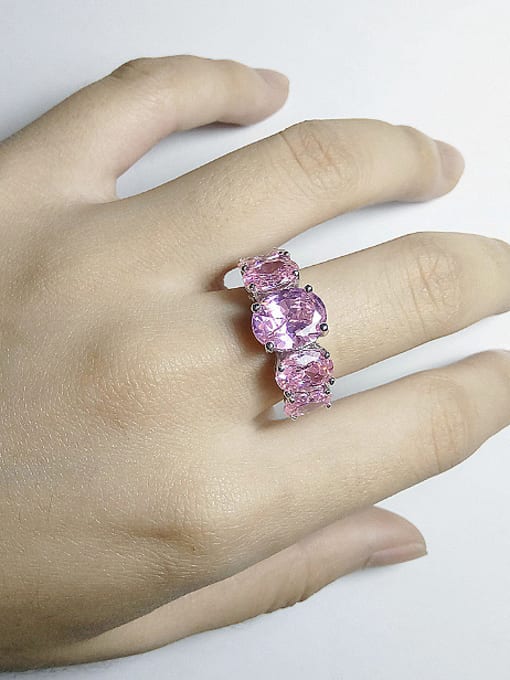 KENYON Fashion Oval Pink Zirconias Copper Ring 1