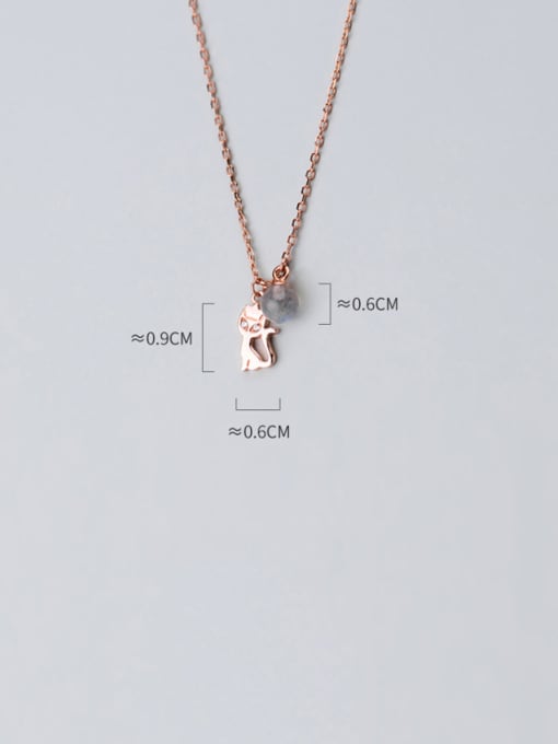 Rosh 925 Sterling Silver With Rose Gold Plated Cute Cat Necklaces 4