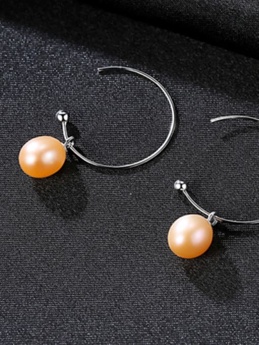 Pink Sterling silver freshwater pearls minimalist earrings