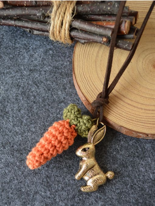 Dandelion Cute Rabbit Carrot Shaped Necklace