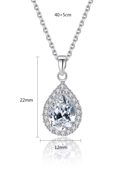 BLING SU Copper inlay AAA zircon semi-precious stone pendant necklace 3