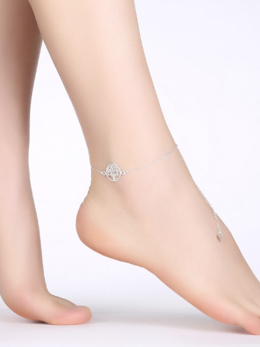 OUXI Simple Hollow Tree Pattern Anklet 1