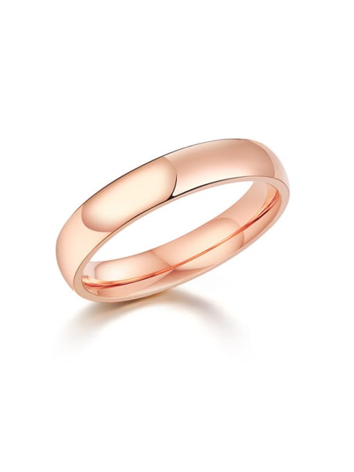 CONG Stainless Steel With Rose Gold Plated Simplistic Round Band Rings 3