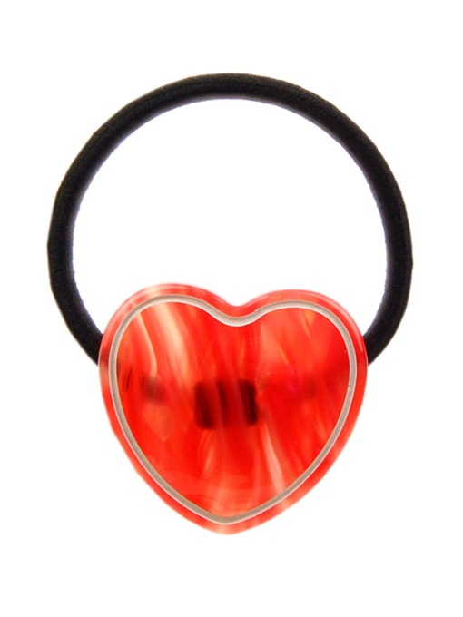 Cherry Rubber Band With Cellulose Acetate  Cute Heart ShapedHair Ropes