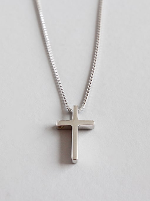DAKA Sterling Silver minimalist Mini Cross Necklace