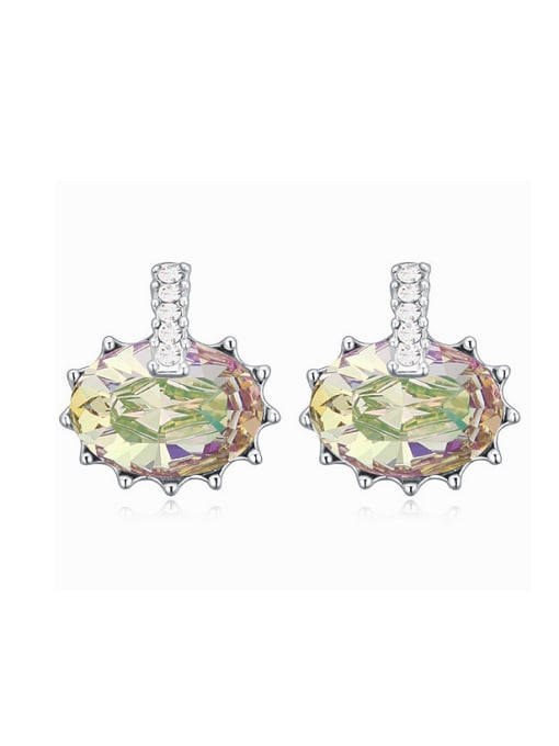 QIANZI Personalized Oval austrian Crystal Stud Earrings 2