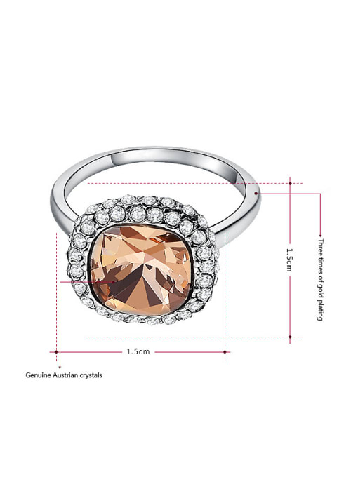 Ronaldo Trendy Orange Austria Crystal Women Ring 1