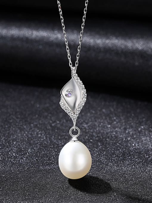 White -7C07 925 Sterling Silver With Gold Plated Simplistic Irregular Necklaces
