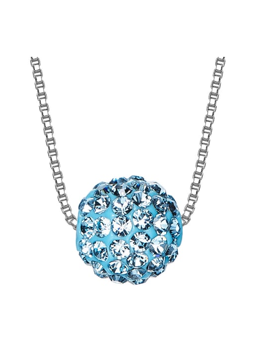 Blue S925 Silver Crystal Necklace