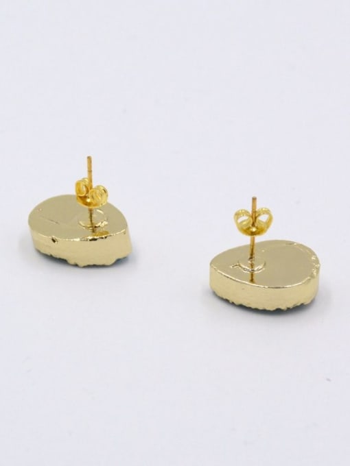 Tess Tiny Water Drop shaped Natural Crystal Stud Earrings 2