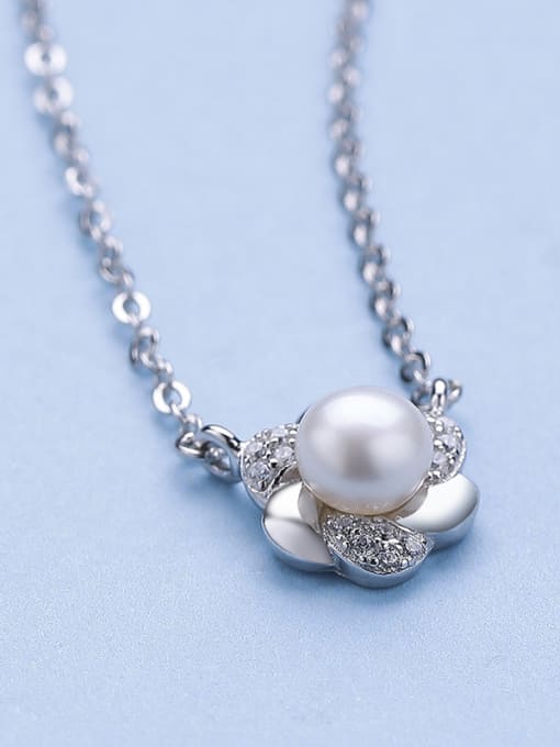 One Silver All-match Pearl Necklace 0