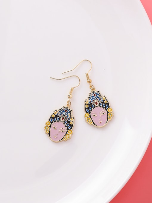 D Alloy With Rose Gold Plated Hip Hop Face Hook Earrings