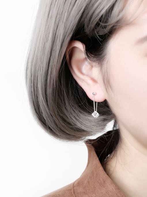 Peng Yuan Fashion Hollow Cube Zircon Earrings 1