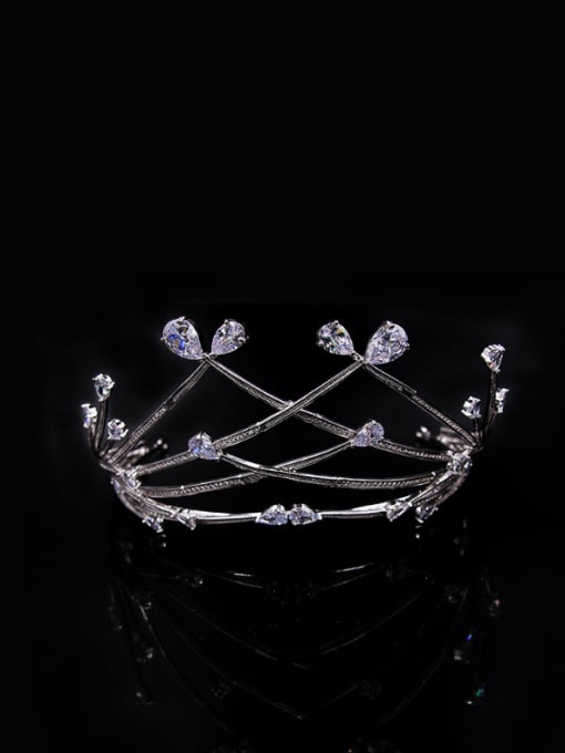 Cong Love Hollow Lines Shining Zircons Wedding Hair Accessories