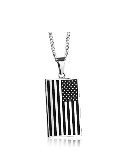 Open Sky Creative Stars and Stripes Titanium Necklace 0