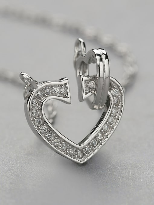 One Silver Temperament Heart Necklace 3