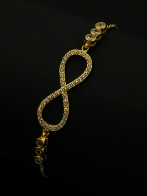 Golden Exquisite Zircon Stretch Bracelet
