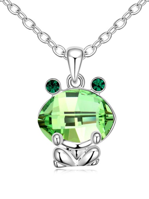 green Personalized austrian Crystals Frog Pendant Alloy Necklace