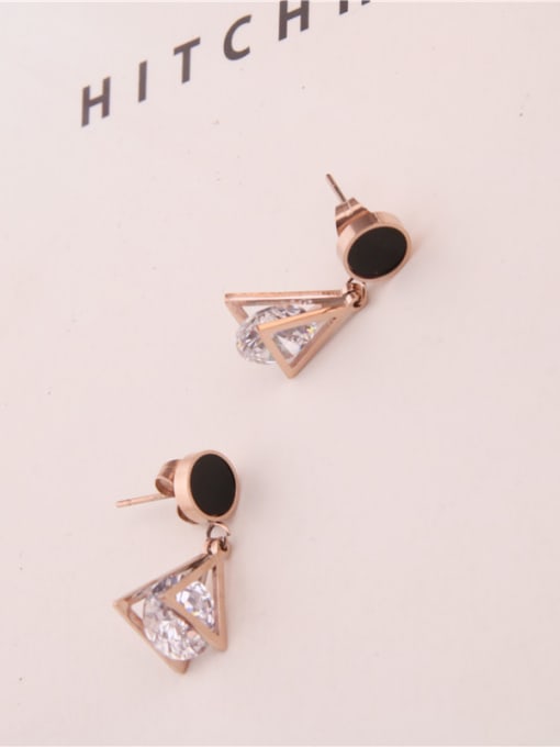 GROSE Triangle Zircons Elegant Fashion Earrings 1