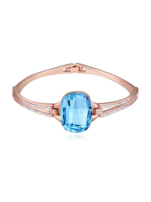light blue Fashion Rose Gold Plated austrian Crystal Alloy Bangle