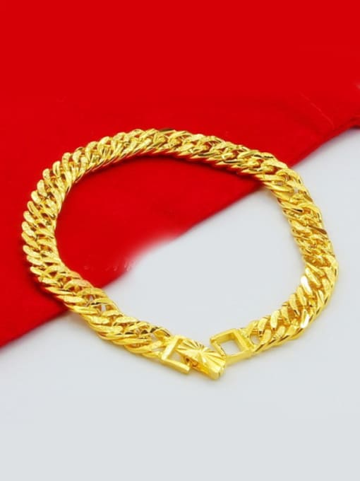 Yi Heng Da Men Exquisite 24K Gold Plated Geometric Shaped Copper Bracelet 1