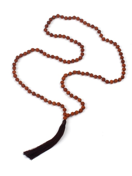 HN1888-I National Style Tassel Long Pendant Sweater Necklace