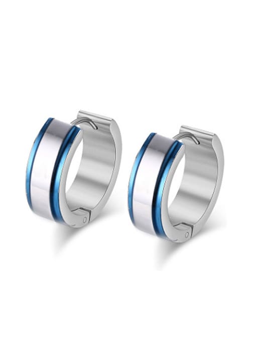 CONG Blue Geometric Shaped High Polished Drop Earrings 0