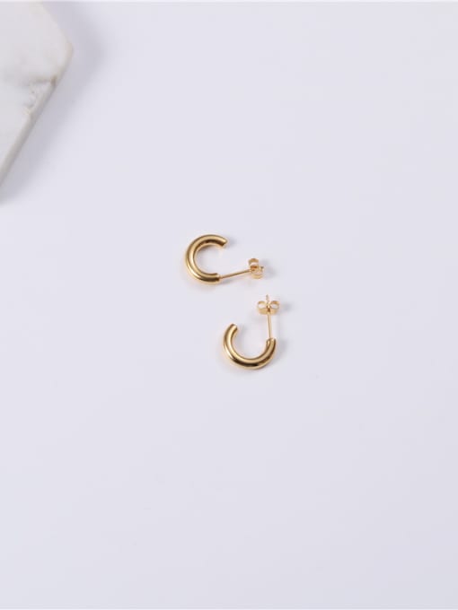 GROSE Titanium With Gold Plated Simplistic Geometric Stud Earrings 4