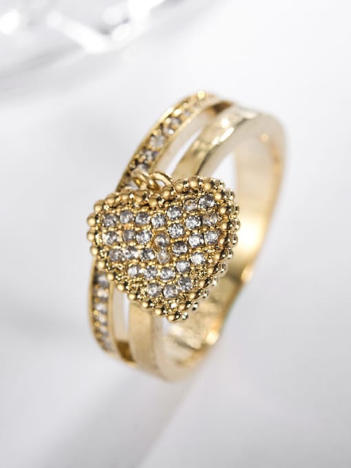 Golden Micro-inlay Zircon love ring