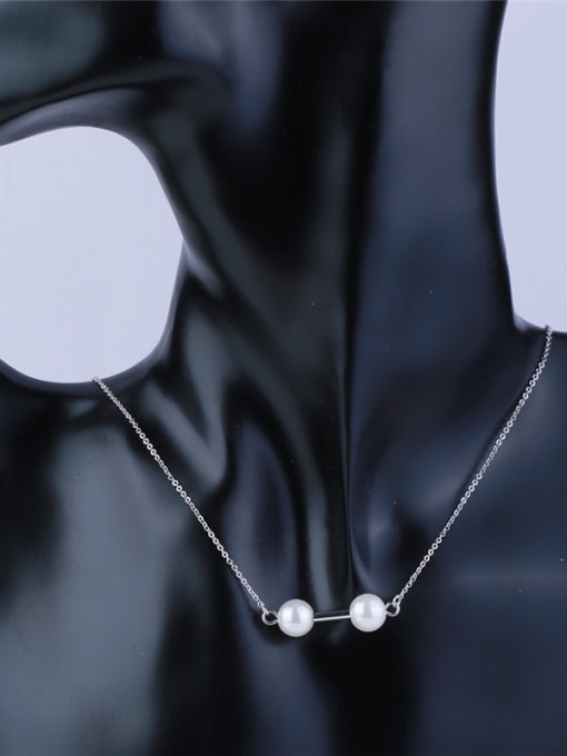 Ronaldo Personality Geometric Shaped Artificial Pearl Necklace 4