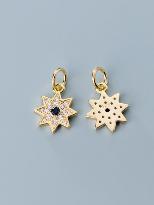 FAN 925 Sterling Silver With Cubic Zirconia Personality Anise Star  Pendants 2