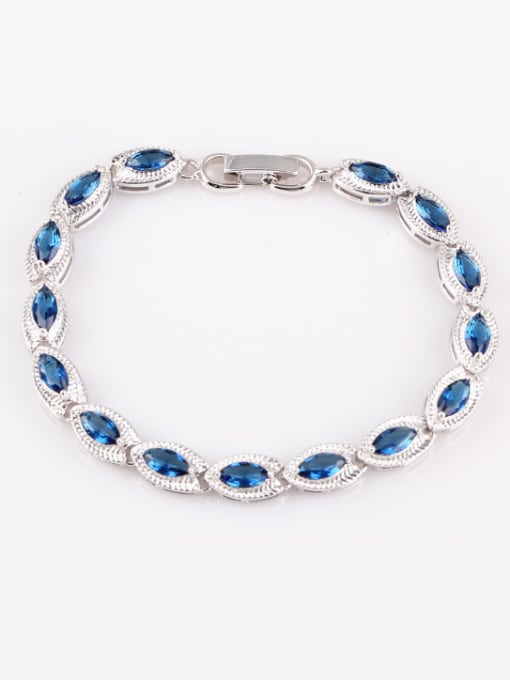 Qing Xing Leaves  Fresh Zircon Elegant Stylish Anti-allergic Bracelet 1