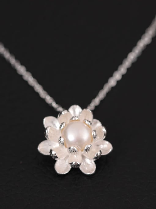 SILVER MI Elegant Flower Stone Women Necklace 2