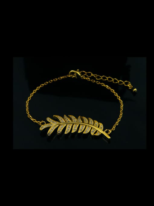 Golden Feather Shaped Bracelet