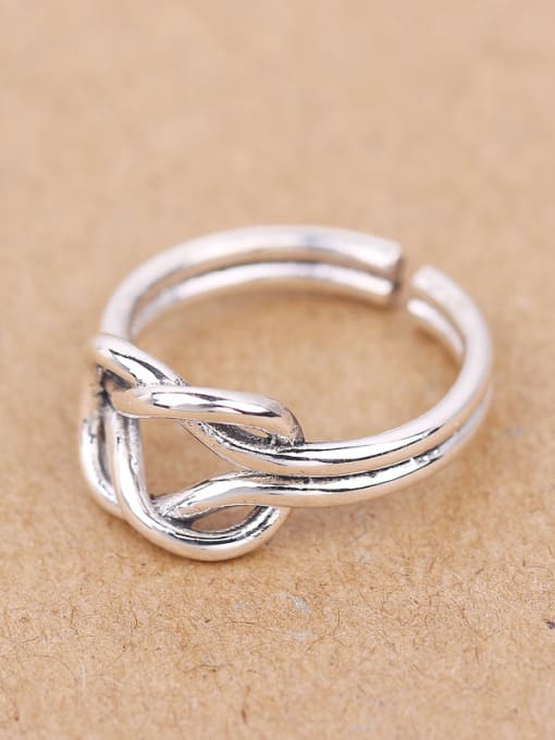 Peng Yuan Personalized Knot Silver Opening Midi Ring 3