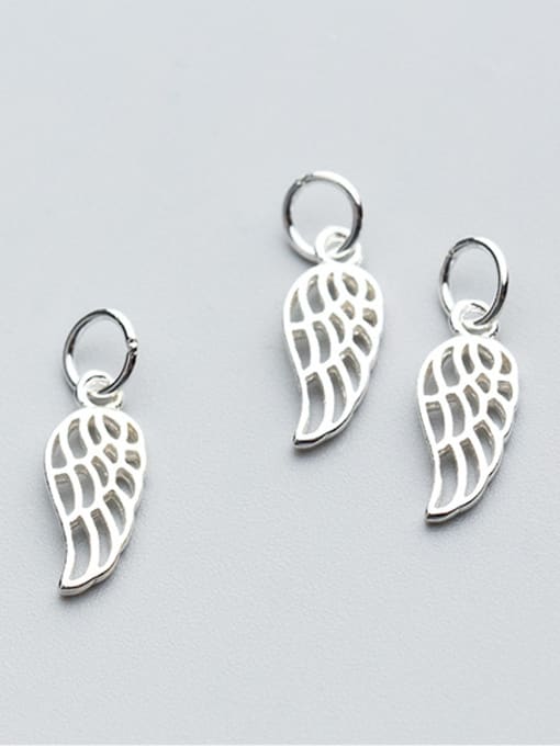 FAN 925 Sterling Silver With Silver Plated Fashion Leaf Charms 2