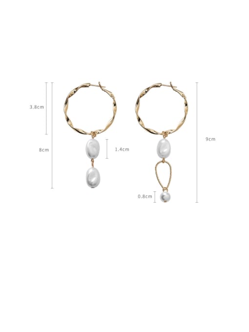 Girlhood Alloy With Imitation Gold Plated Simplistic Round Drop Earrings 2