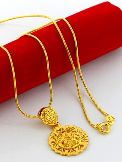 Yi Heng Da Delicate 24K Gold Plated Round Shaped Women Necklace 1