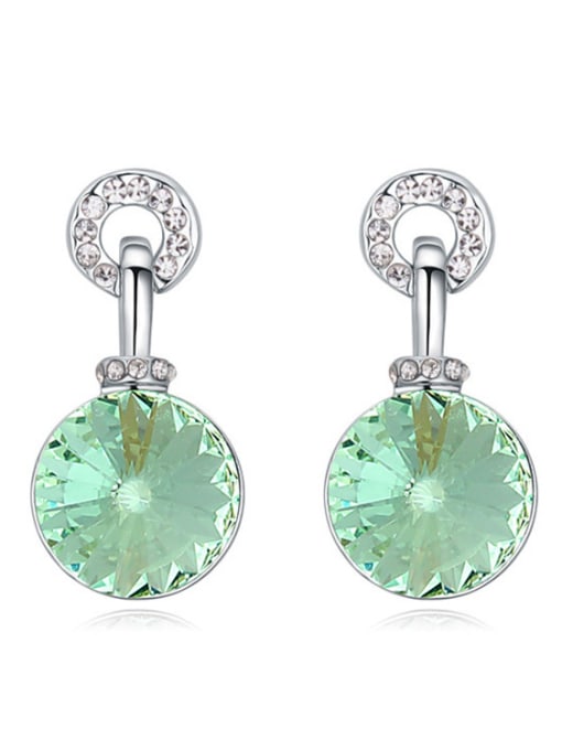 green Fashion Shiny Cubic austrian Crystals Alloy Stud Earrings