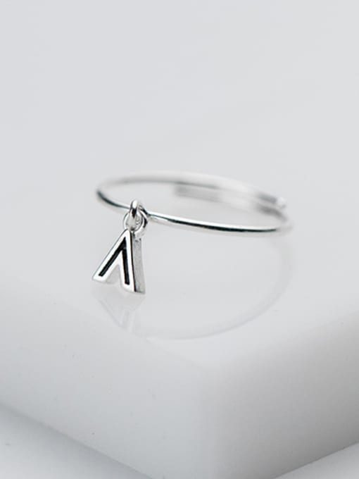 Rosh Elegant Letter V Shaped S925 Silver Enamel Ring 0