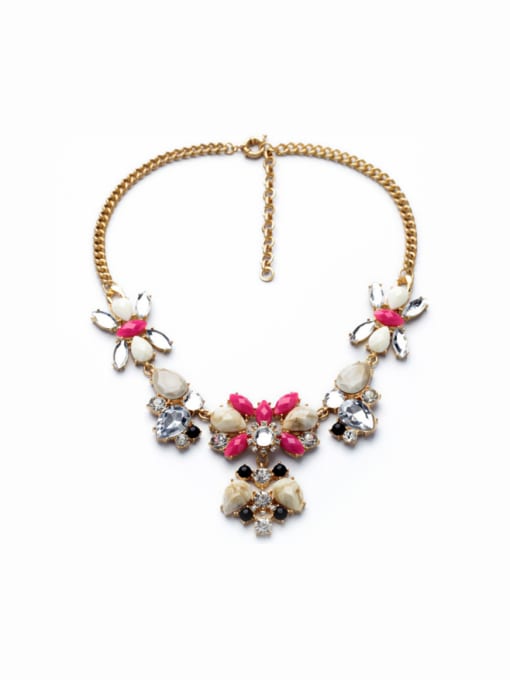 KM Fashion Flowers-Shaped Alloy Sweater Necklace 0
