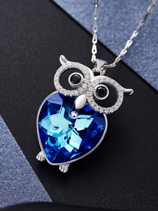 Blue Owl Shaped Necklace