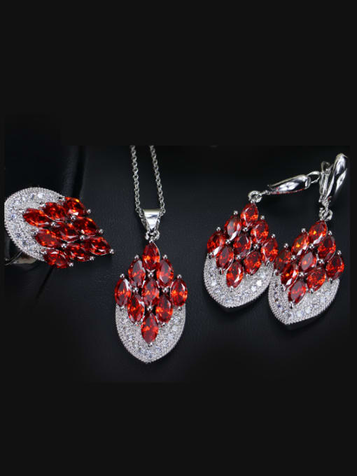 The Red Ring Is 9 Yards Exquisite Luxury Wedding Accessories Jewelry Set