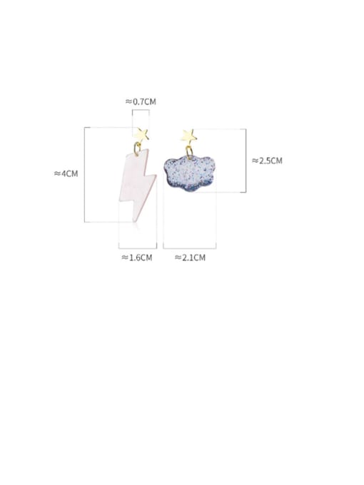 Rosh 925 Sterling Silver With Gold Plated Cute Irregular Drop Earrings 4