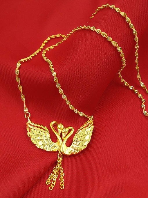 golden High-grade Double Swan Shaped Women Necklace