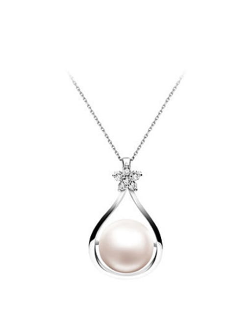 EVITA PERONI Freshwater Pearl Flower Water Drop shaped Necklace 0