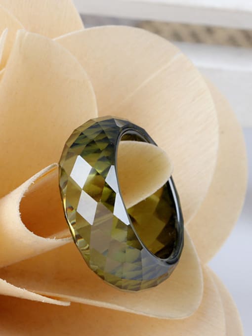 Green High Quality Zircon Crystal Rings