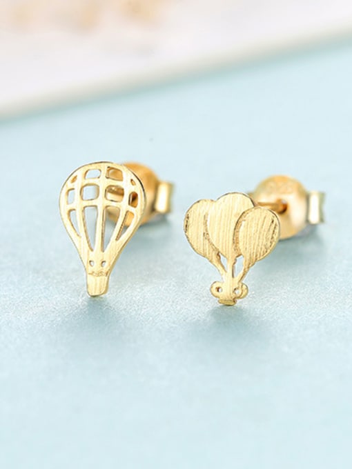 gold 925 Sterling Silver With Gold Plated Simplistic badminton  Stud Earrings
