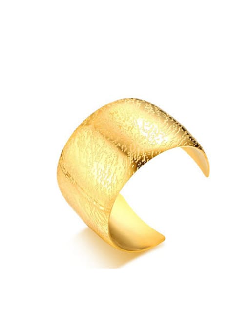 CONG Delicate Gold Plated High Polished Geometric Shaped Titanium Bangle 0