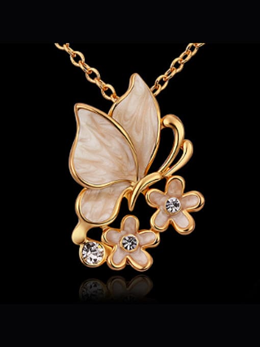 3 Fashion Butterfly Flowers Rhinestones Necklace
